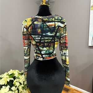 Vibrant Abstract Long Sleeve Women's Top